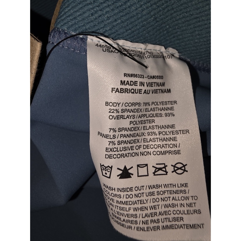 Nike Pro High-Waisted 7/8 Training Aqua Blue Leggings XL DX0063-440 - Picture 9 of 9
